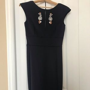 Zara Jeweled Navy Dress